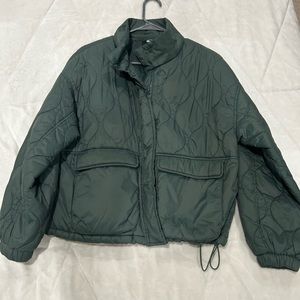 Green Old Navy Puffer Athletic Jacket